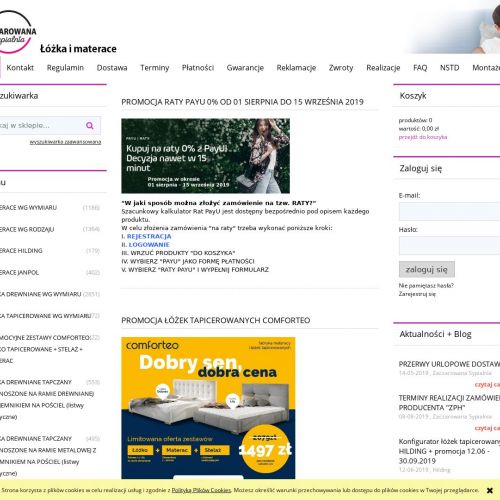 Łóżka tapicerowane 160x200 comforteo w Krakowie