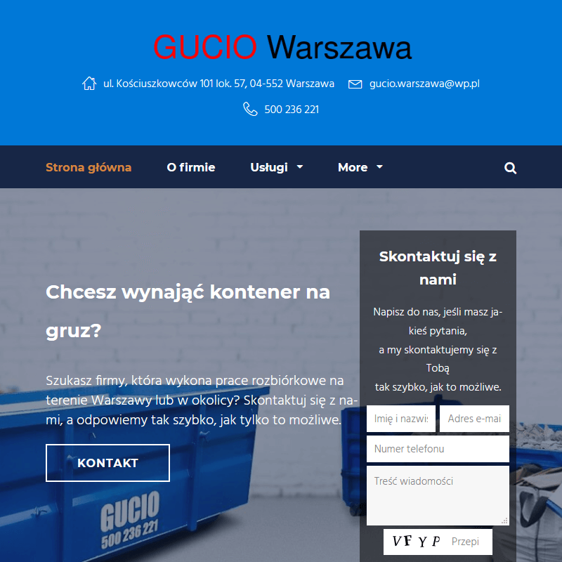 Kontener na gruz - Warszawa