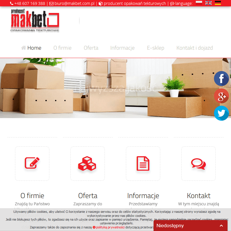 Produkcja kartonów - Pabianice