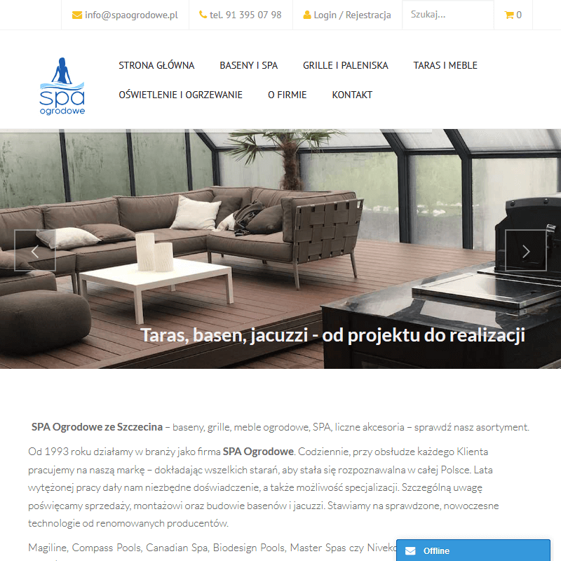 Szczecin - parasol ogrodowy na wysięgniku